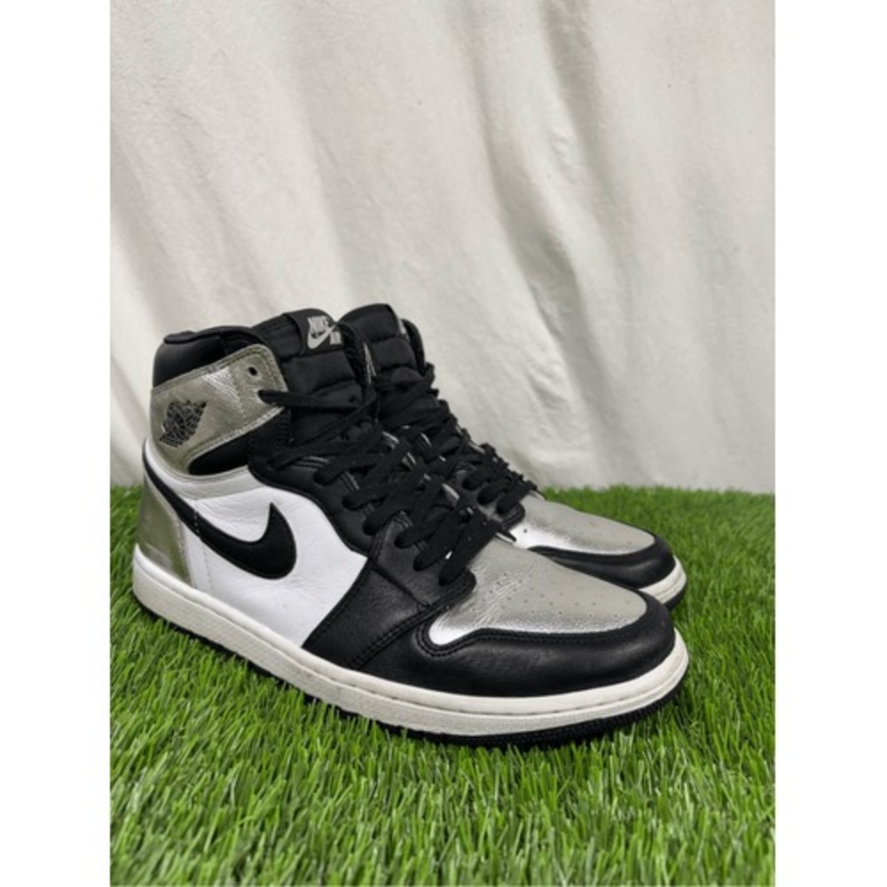 Nike Air Jordan 1 Retro High Silver Toe Black Womens 12 10.5M CD0461-001 OG